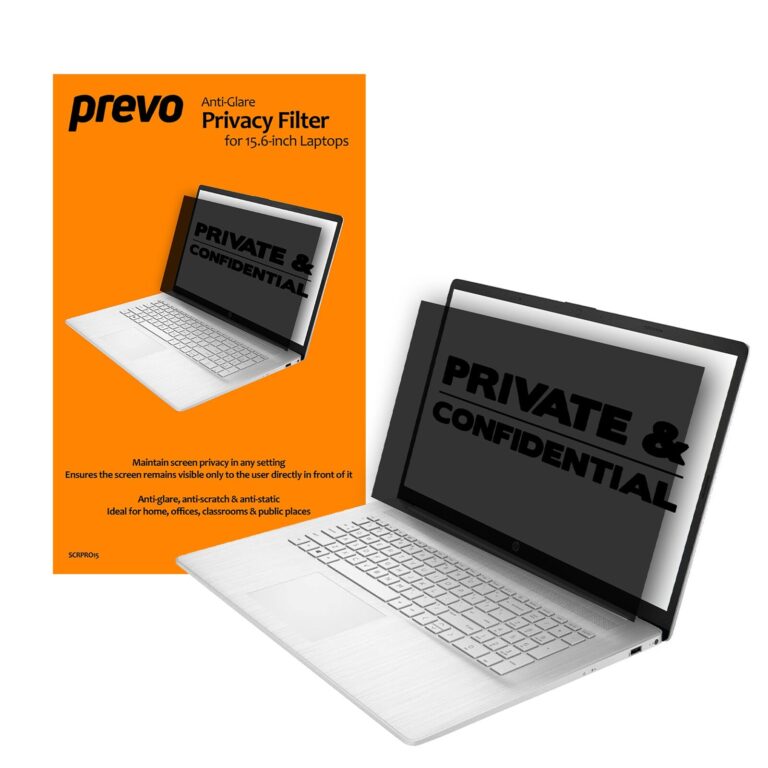 PREVO 15.6 Inch Anti-Glare Laptop Privacy Screen Filter, Anti-Peep, Anti-Static 39.6 cm (15.6″) Frameless display privacy filter