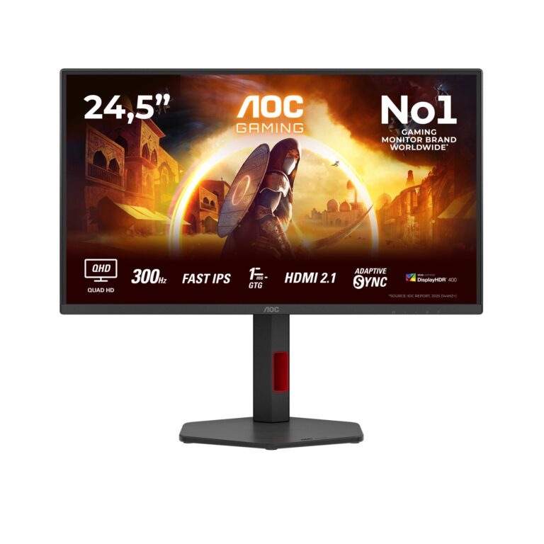 AOC G4 24.5″ QHD 300Hz Gaming Monitor (Q25G4SR)