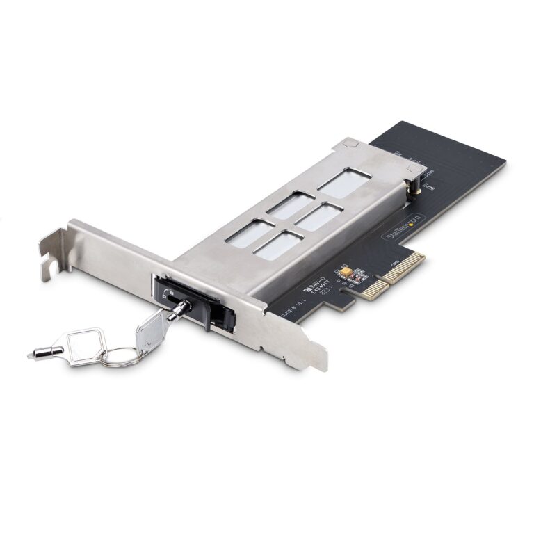 StarTech.com M.2 NVMe SSD to PCIe x4 Mobile Rack/Backplane with Removable Tray for PCI Express Expansion Slot, Tool-less – 2 Keys Included
