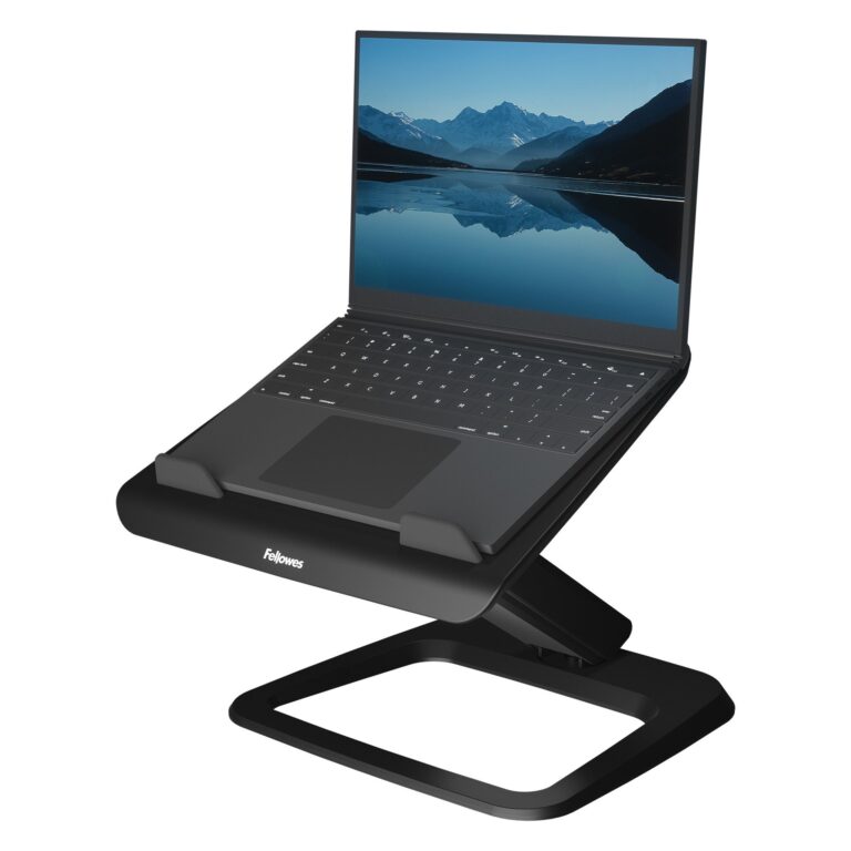 Fellowes Laptop Stand for Desk – Hana LT Laptop Stand for the Home and Office – Adjustable Laptop Stand with 3 Height Adjustments – Max – Black