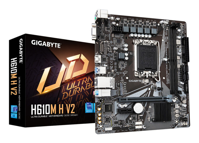 GIGABYTE H610M H V2 Motherboard – Supports Intel Core 14th CPUs, 4+1+1 Hybrid Digital VRM, up to 5600MHz DDR5, 1xPCIe 3.0 M.2, GbE LAN, USB 3.2 Gen 1