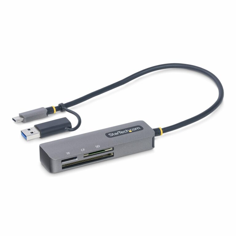 StarTech.com USB 3.0 Multi-Media Memory Card Reader, SD/microSD/CompactFlash Card Reader, Portable USB 5Gbps Card – Works with Any Operating System