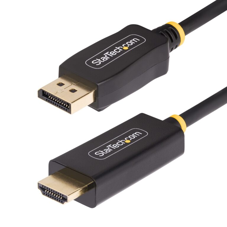 StarTech.com 6.6ft (2m) DisplayPort to HDMI Adapter Cable, 4K 60Hz with HDR, DP to HDMI 2.0b, Active Video Converter, DisplayPort Desktop to HDMI
