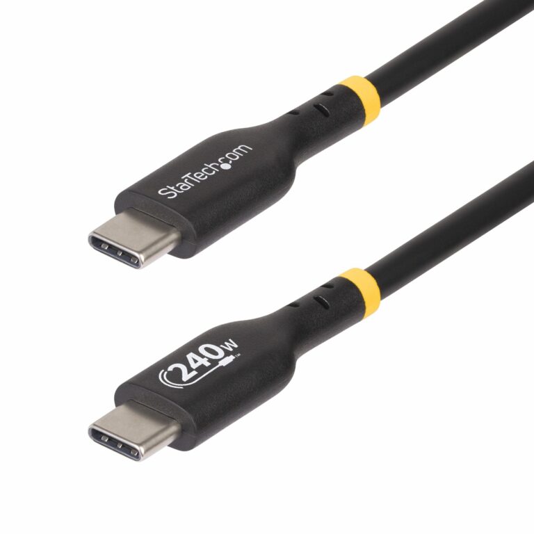 StarTech.com 3.3ft (1m) USB-C Charging Cable, Charge & Sync, 240W (5A) PD EPR, USB 2.0 Laptop Charger Cable, USB-IF – Black USB C Charging Cord