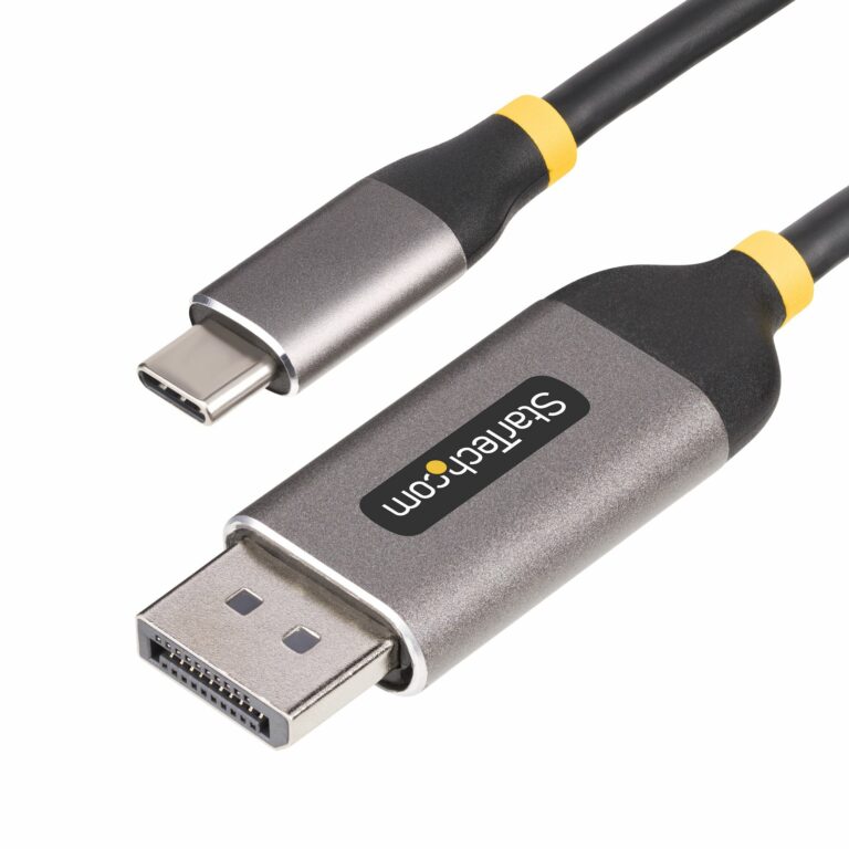 StarTech.com 10ft (3m) USB-C to DisplayPort Adapter Cable, 8K 60Hz, 4K 144Hz, HDR, USB Type-C to DP 1.4 Video Converter Cable, USB4/Thunderbolt 3/4