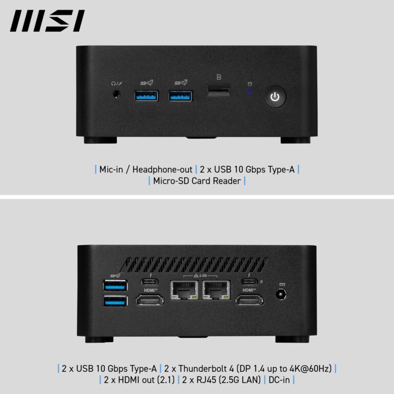 MSI Cubi NUC 1M Intel Core 3 100U (14th Gen – Series 1) Barebone, NUC, SFF, Mini Computer, HTPC, (NO RAM, NO Storage, NO OS), – NUC 1M i3 100U BB