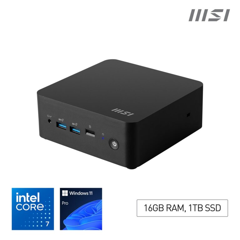 MSI Cubi NUC 1M Intel Core 7 150U Desktop PC, NUC, SFF, Mini Computer, HTPC, (16GB RAM, 1TB Storage, Windows 11 – NUC 1M i7 150U FS 16GB 1TB W11P