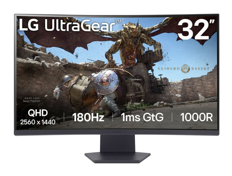 LG 31.5″ QHD Curved 180Hz Gaming Monitor (32GS60QC-B)